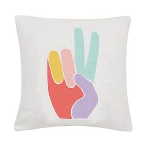 🆕 Handcrafted Rainbow Peace✌🏻Embroidered Pillow